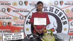 Polres Labuhanbatu, Polsek Aek Natas Amankan Pria Diduga Curi Peralatan Rumah Tangga